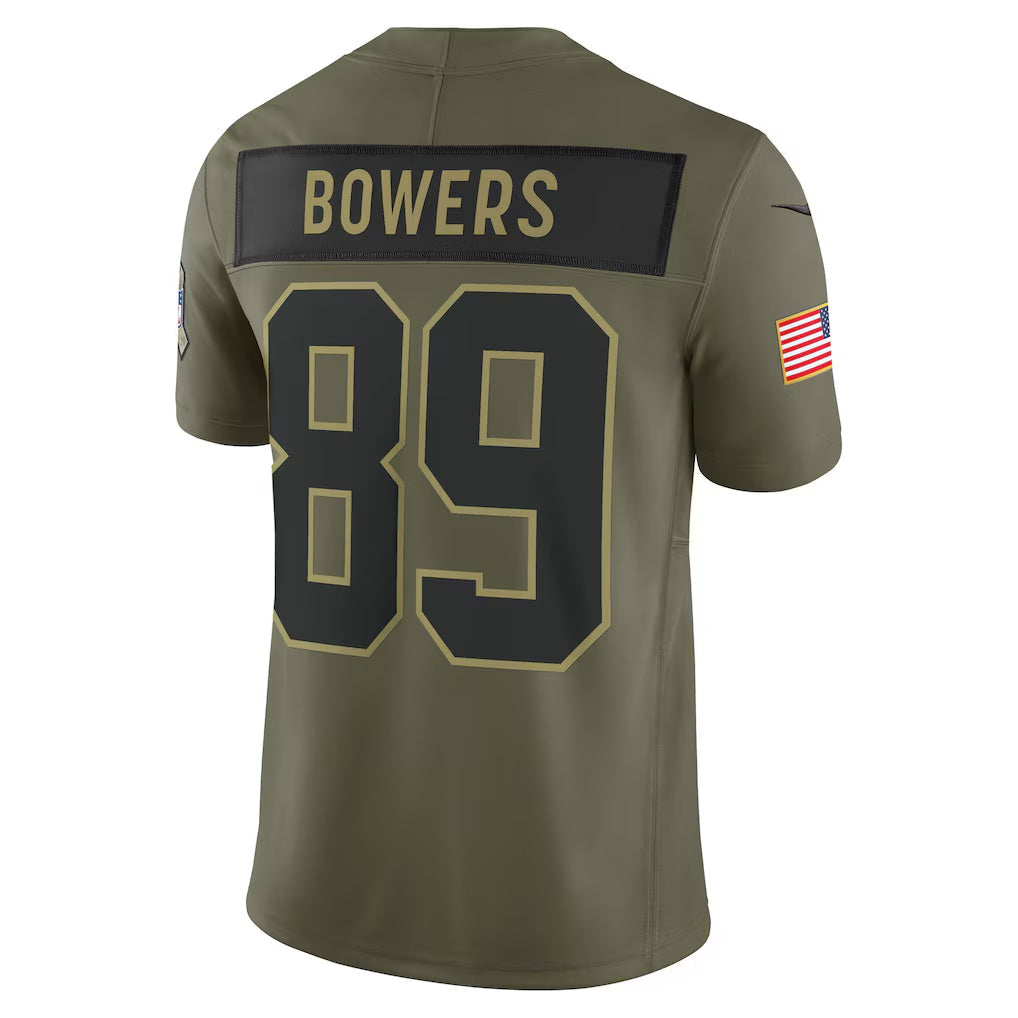 LV.Raiders #89 Brock Bowers Olive 2025 Salute to Service Limited American Football Jerseys - Main View