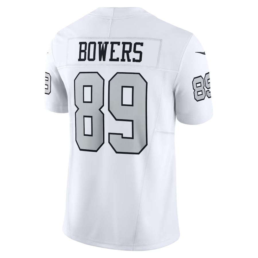 LV.Raiders #89 Brock Bowers White Alternate Vapor F.U.S.E. Limited American Football Jerseys - Main View