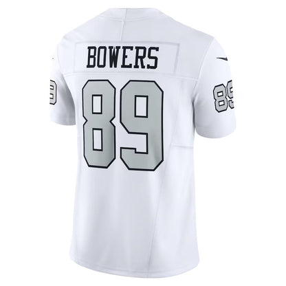LV.Raiders #89 Brock Bowers White Alternate Vapor F.U.S.E. Limited American Football Jerseys - Main View