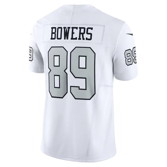LV.Raiders #89 Brock Bowers White Alternate Vapor F.U.S.E. Limited American Football Jerseys - Main View