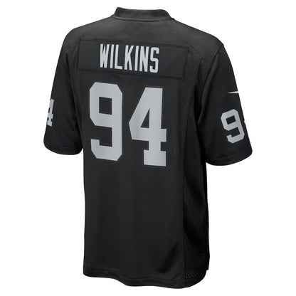 LV.Raiders #94 Christian Wilkins Black Team Game American Football Jerseys - Main View