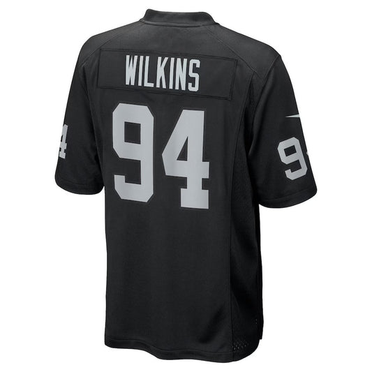 LV.Raiders #94 Christian Wilkins Black Team Game American Football Jerseys - Main View
