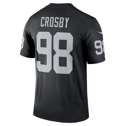 LV.Raiders #98 Maxx Crosby Black Team Legend Stitched American Football Jerseys - Main View