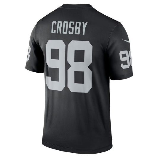 LV.Raiders #98 Maxx Crosby Black Team Legend Stitched American Football Jerseys - Main View