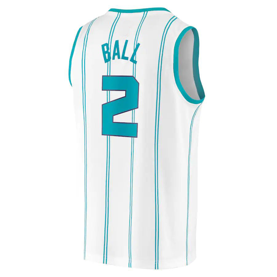 C.Hornets #2 LaMelo Ball Fanatics Branded 2020-21 Fast Break Replica Player Jersey Association Edition White Stitched American Basketball Jersey - Main View