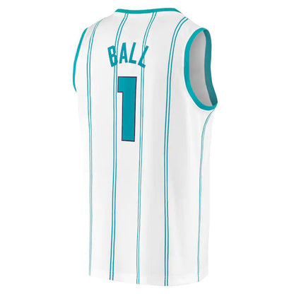 C.Hornets #1 LaMelo Ball Fanatics Branded 2022-23 Fast Break Replica Jersey White Association Edition Stitched American Basketball Jersey - Main View