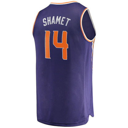 P.Suns #14 Landry Shamet Fanatics Branded  2021-22 Fast Break Replica Jersey Icon Edition Purple Stitched American Basketball Jersey - Main View
