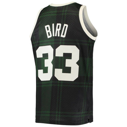 B.Celtics #33 Larry Bird Mitchell & Ness 1985-86 Hardwood Classics Uninterrupted Swingman Jersey Black Stitched American Basketball Jersey - Main View
