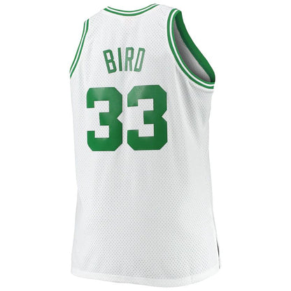 B.Celtics #33 Larry Bird Mitchell & Ness Big & Tall 1985-86 Hardwood Classics Swingman Jersey White Stitched American Basketball Jersey - Main View