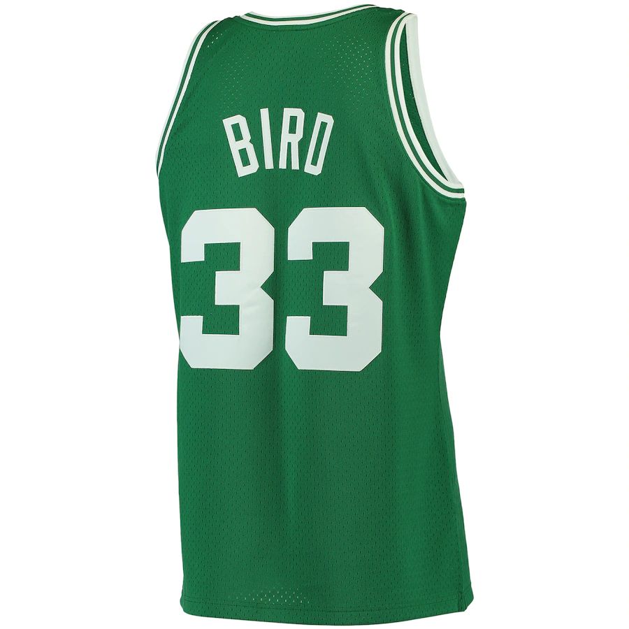 B.Celtics #33 Larry Bird Mitchell & Ness Big & Tall Hardwood Classics Jersey Kelly Green Stitched American Basketball Jersey - Main View