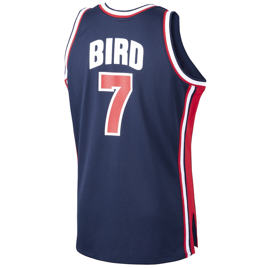 B.Celtics #7 Larry Bird USA Basketball Mitchell & Ness Home 1992 Dream Team Authentic Jersey Navy Stitched American Basketball Jersey - Main View