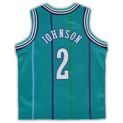 C.Hornets #2 Larry Johnson Mitchell & Ness Infant 1992-93 Hardwood Classics Retired Player Jersey Teal Stitched American Basketball Jersey - Main View