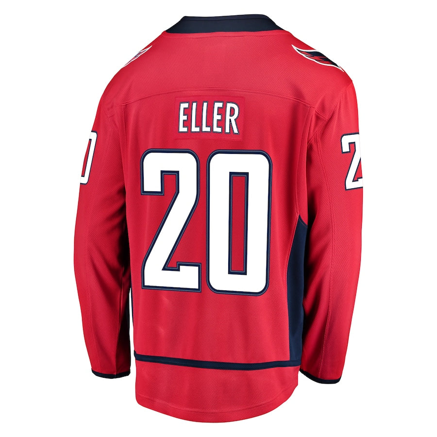 W.Capitals #20 Lars Eller Fanatics Branded Home Breakaway Player Jersey  Red Stitched American Hockey Jerseys - Main View