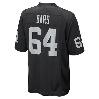 L.Raiders #64 Alex Bars Black Game Player Jersey Stitched American Football Jerseys - Main View