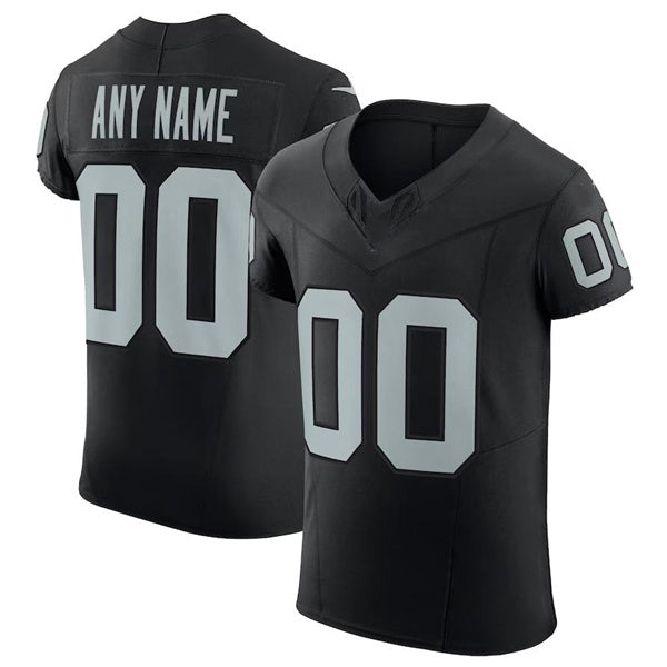 Custom L.Raiders Black Scarlet Vapor F.U.S.E. Elite  Jersey Stitched American Football Jerseys - Main View