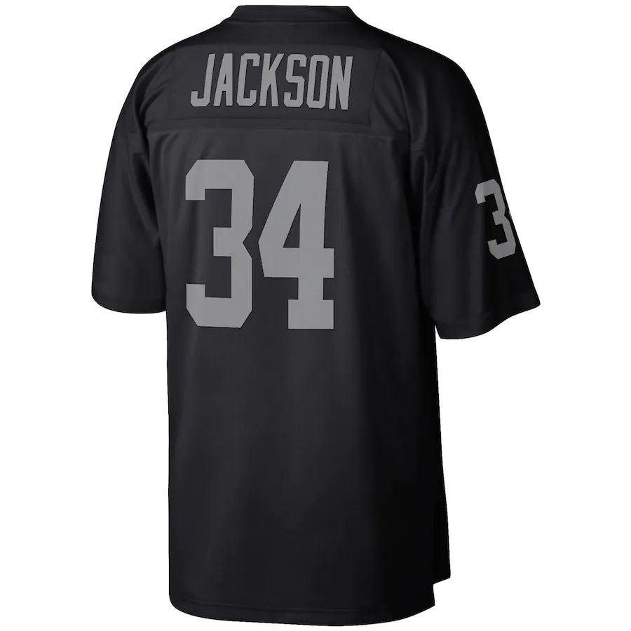 L.Raiders #34 Bo Jackson Mitchell & Ness Black Legacy Replica Jersey Stitched American Football Jerseys - Main View