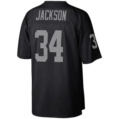 L.Raiders #34 Bo Jackson Mitchell & Ness Black Legacy Replica Jersey Stitched American Football Jerseys - Main View