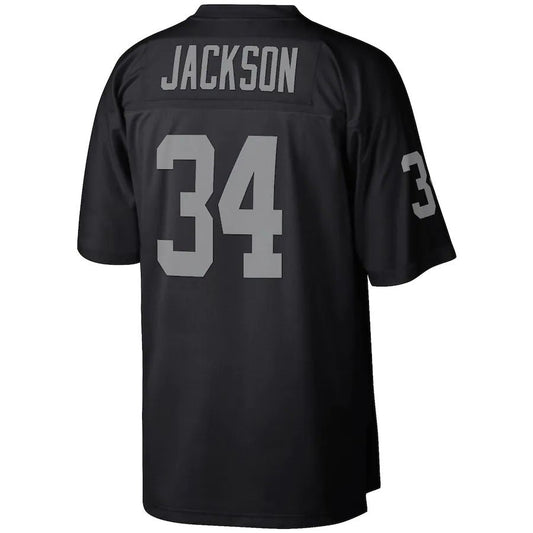 L.Raiders #34 Bo Jackson Mitchell & Ness Black Legacy Replica Jersey Stitched American Football Jerseys - Main View