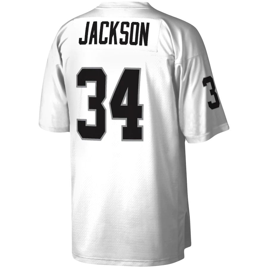 L.Raiders #34 Bo Jackson Mitchell & Ness White Legacy Replica Jersey Stitched American Football Jerseys - Main View