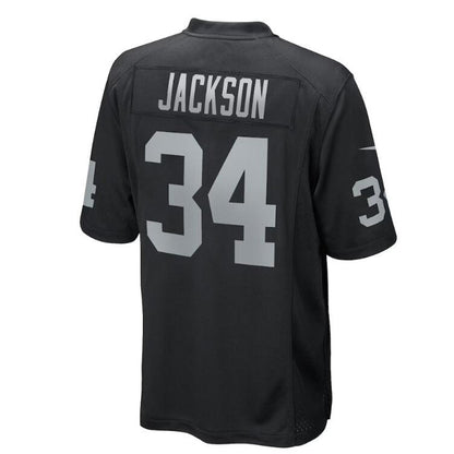 L.Raiders #34 Bo Jackson Black Game Retired Player Jersey Stitched American Football Jerseys - Main View