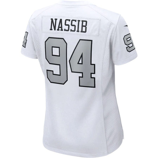 L.Raiders #94 Carl Nassib White Alternate Game Jersey Stitched American Football Jerseys - Main View