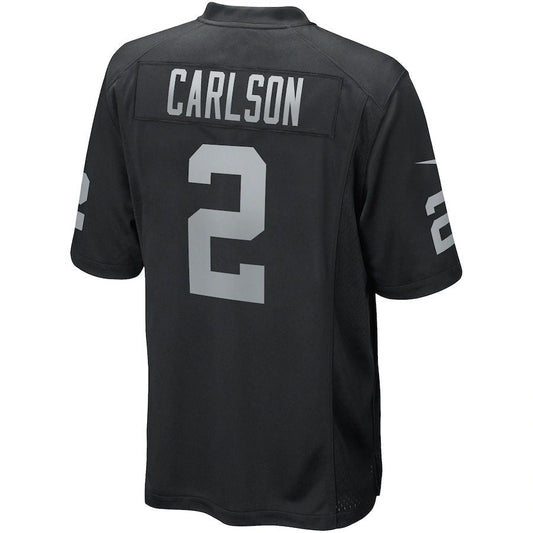 L.Raiders #2 Daniel Carlson Black Game Player Jersey Stitched American Football Jerseys - Main View