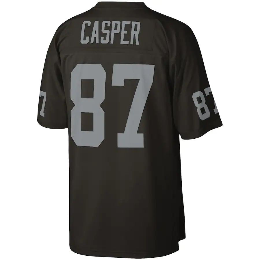 L.Raiders #87 Dave Casper Mitchell & Ness Black 1976 Legacy Replica Jersey Stitched American Football Jerseys - Main View