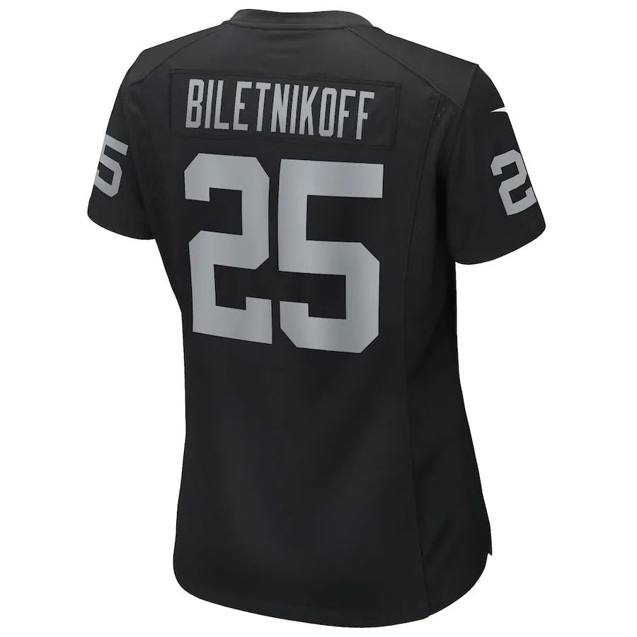 L.Raiders #25 Fred Biletnikoff Black Game Retired Player Jersey Stitched American Football Jerseys - Main View