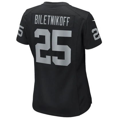 L.Raiders #25 Fred Biletnikoff Black Game Retired Player Jersey Stitched American Football Jerseys - Main View