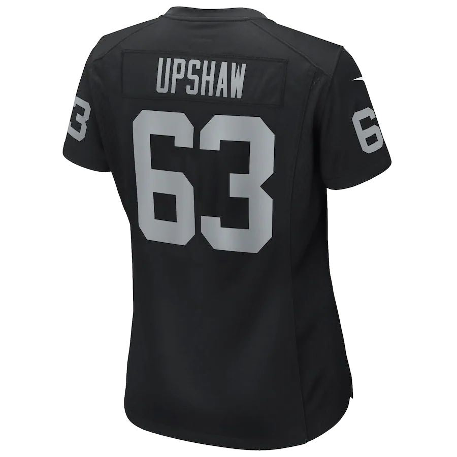 L.Raiders #63 Gene Upshaw Black Game Retired Player Jersey Stitched American Football Jerseys - Main View