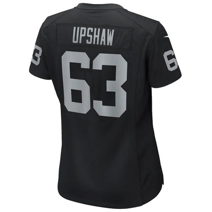 L.Raiders #63 Gene Upshaw Black Game Retired Player Jersey Stitched American Football Jerseys - Main View