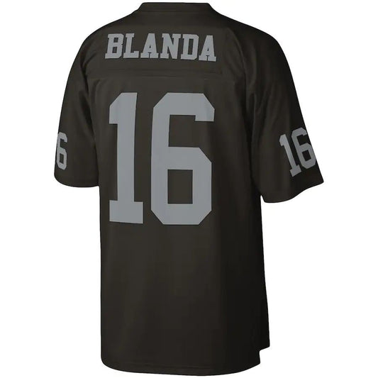 L.Raiders #16 George Blanda Mitchell & Ness Black 1967 Legacy Replica Jersey Stitched American Football Jerseys - Main View
