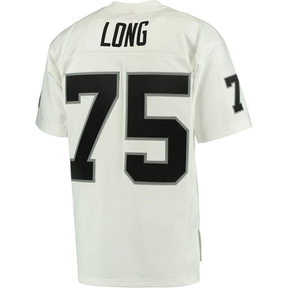 L.Raiders #75 Howie Long Mitchell & Ness White Retired Player Legacy Replica Jersey Stitched American Football Jerseys - Main View