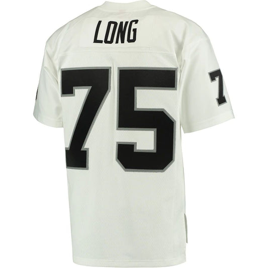 L.Raiders #75 Howie Long Mitchell & Ness White Retired Player Legacy Replica Jersey Stitched American Football Jerseys - Main View