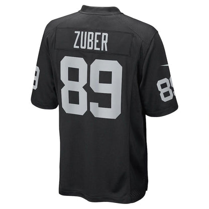 L.Raiders #89 Isaiah Zuber Black Game Player Jersey Stitched American Football Jerseys - Main View
