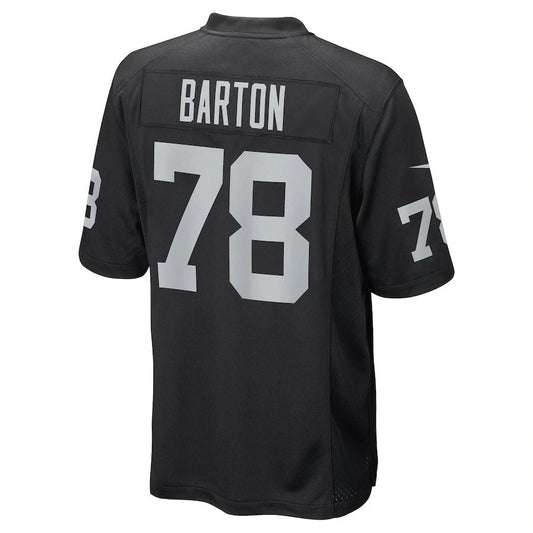 L.Raiders #78 Jackson Barton Black Game Player Jersey Stitched American Football Jerseys - Main View