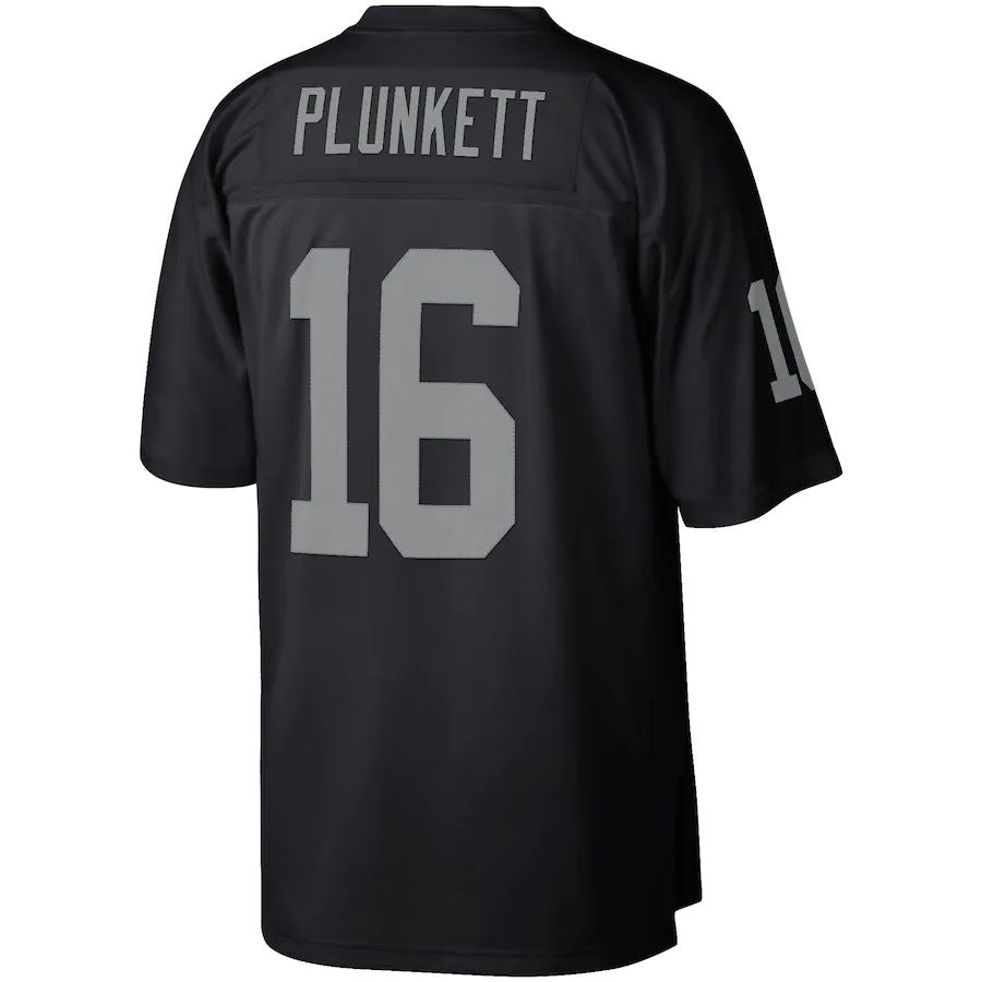 L.Raiders #16 Jim Plunkett Mitchell & Ness Black Retired Player Legacy Replica Jersey Stitched American Football Jerseys - Main View