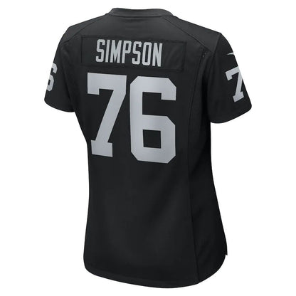 L.Raiders #76 John Simpson Black Game Jersey Stitched American Football Jerseys - Main View