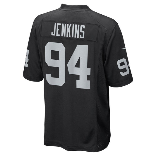 L.Raiders #94 Jordan Jenkins Black Game Player Jersey Stitched American Football Jerseys - Main View