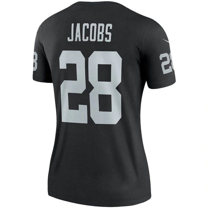 L.Raiders #28 Josh Jacobs Black Legend Jersey Stitched American Football Jerseys - Main View
