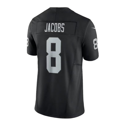 L.Raiders #8 Josh Jacobs Black Vapor F.U.S.E. Limited Jersey Stitched American Football Jerseys - Main View