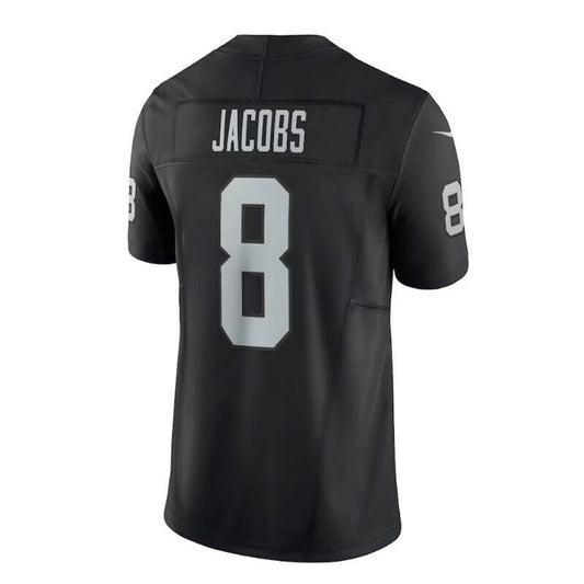 L.Raiders #8 Josh Jacobs Black Vapor F.U.S.E. Limited Jersey Stitched American Football Jerseys - Main View