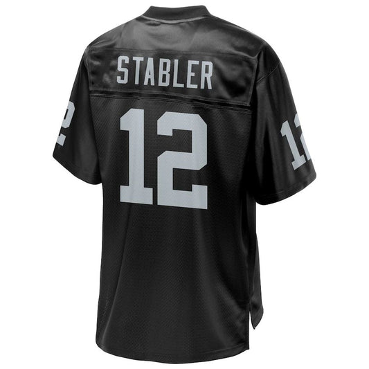 L.Raiders #12 Ken Stabler Pro Line Black Retired Team Player Jersey Stitched American Football Jerseys - Main View