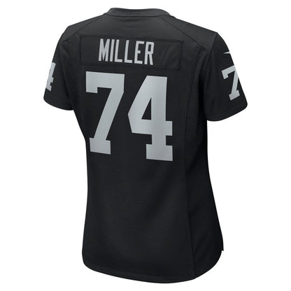 L.Raiders #74 Kolton Miller Black Game Jersey Stitched American Football Jerseys - Main View