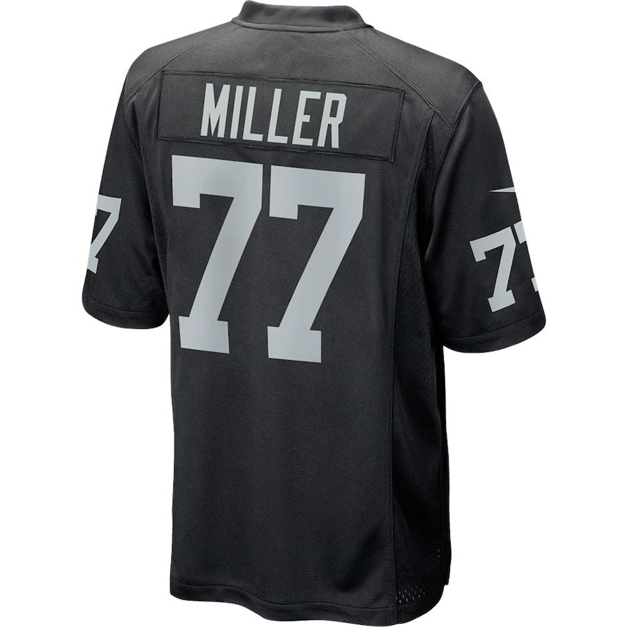 L.Raiders #77 Kolton Miller Black Game Player Jersey Stitched American Football Jerseys - Main View