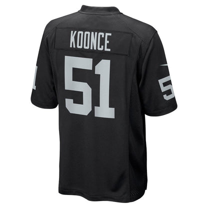 L.Raiders #51 Malcolm Koonce Black Game Jersey Stitched American Football Jerseys - Main View