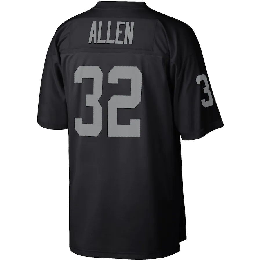 L.Raiders #32 Marcus Allen Mitchell & Ness Black Retired Player Legacy Replica Jersey Stitched American Football Jerseys - Main View