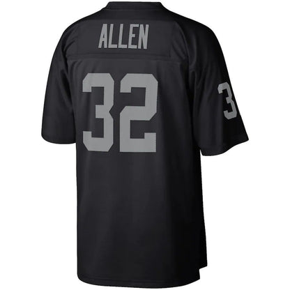 L.Raiders #32 Marcus Allen Mitchell & Ness Black Retired Player Legacy Replica Jersey Stitched American Football Jerseys - Main View