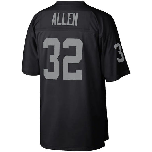 L.Raiders #32 Marcus Allen Mitchell & Ness Black Retired Player Legacy Replica Jersey Stitched American Football Jerseys - Main View