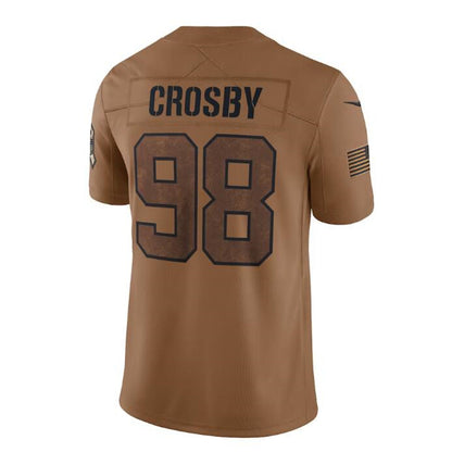 L.Raiders #98 Maxx Crosby Brown 2023 Salute To Service Limited Jersey Stitched American Football Jerseys - Main View